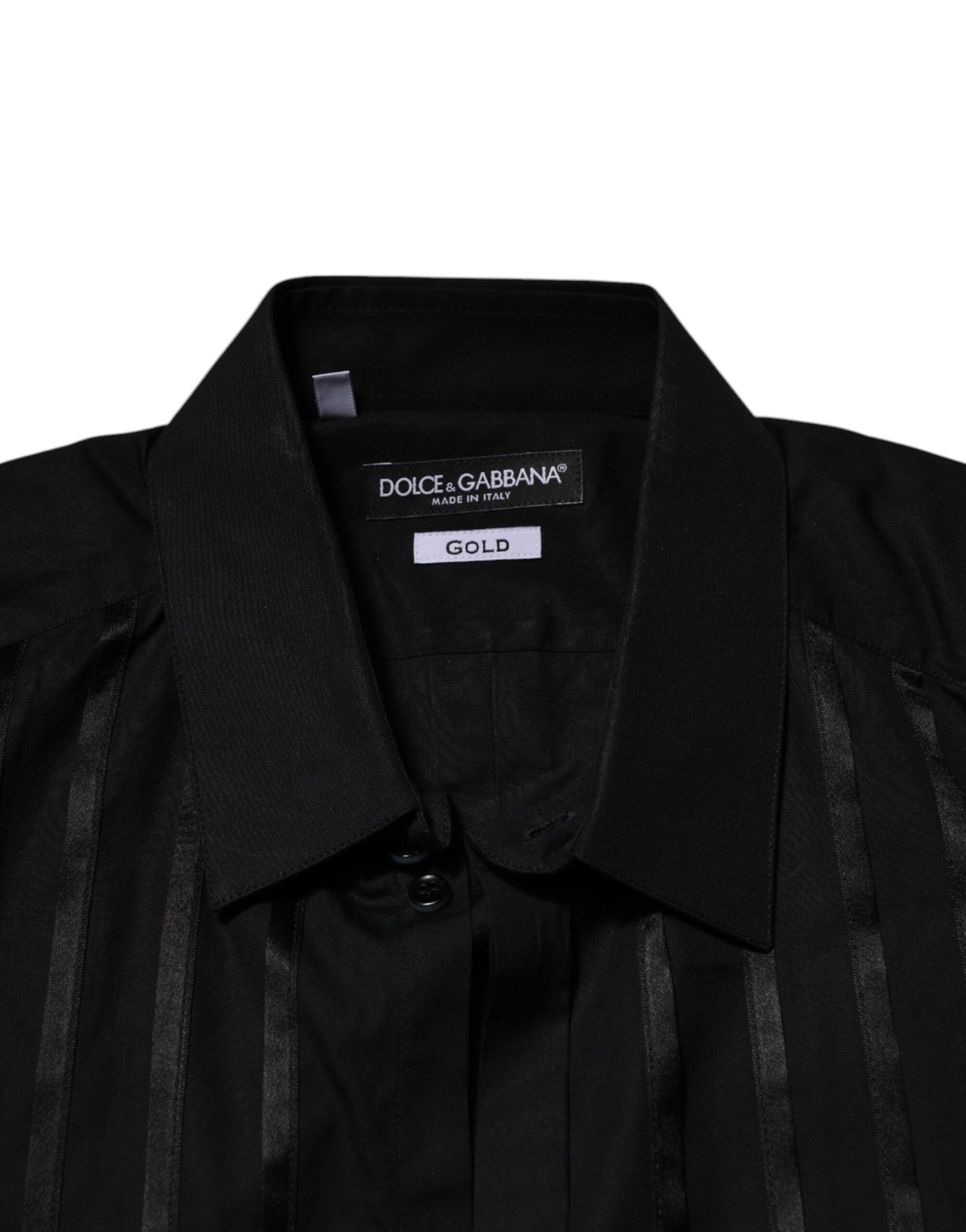 Dolce & Gabbana Black GOLD Long Sleeves Men Formal Dress Shirt
