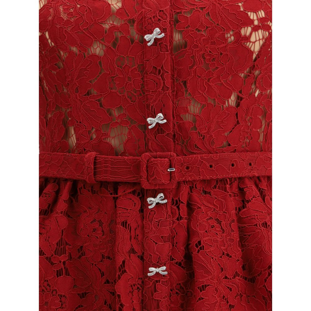 Self-Portrait Red Cotton Casual Dress