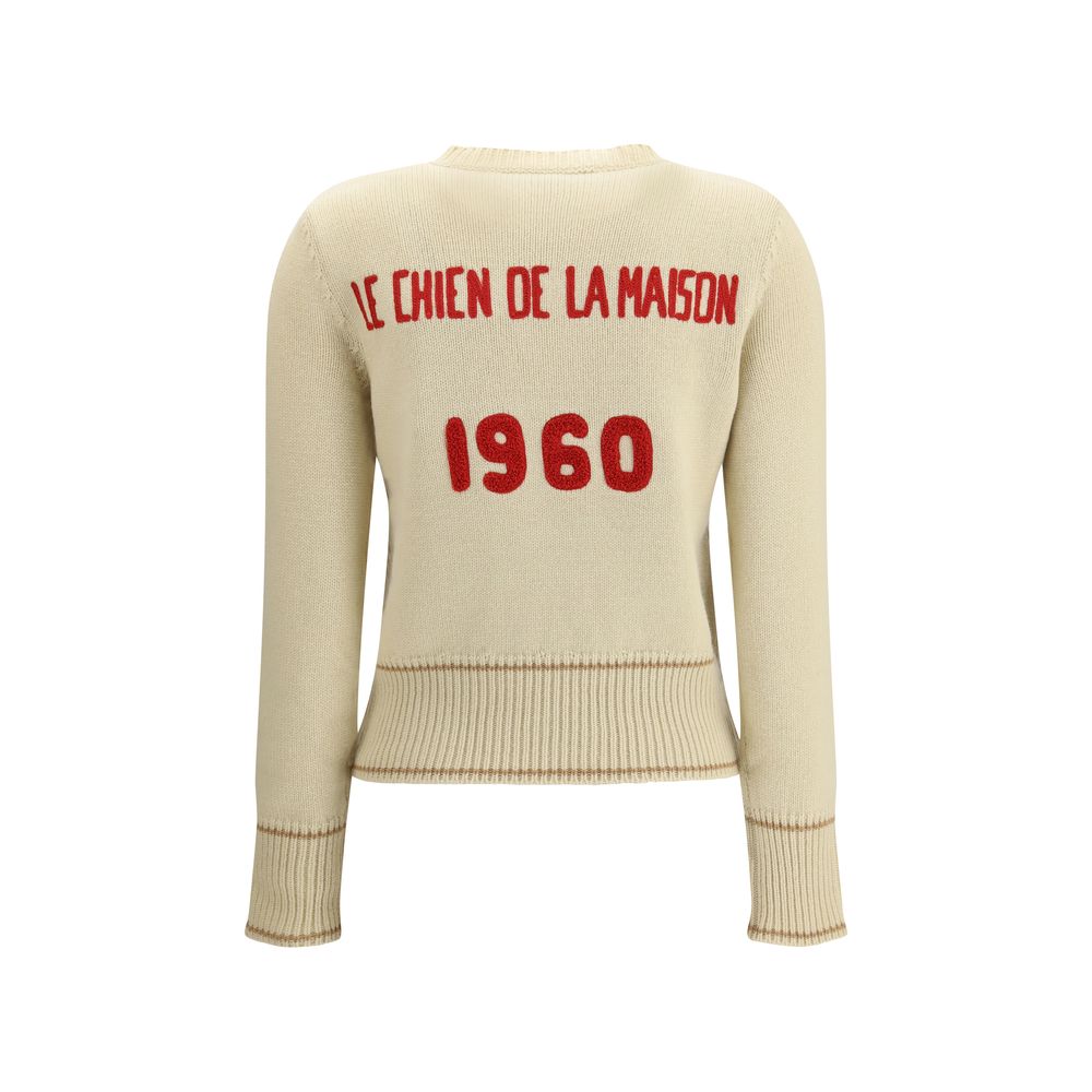 Valentino Cream Fleece Wool Sweatshirt