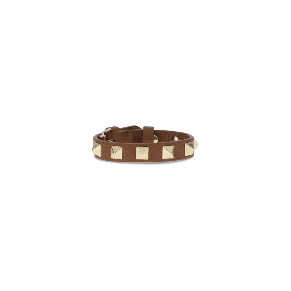 Valentino Garavani Brown Calf Leather Bos Taurus Bracelet