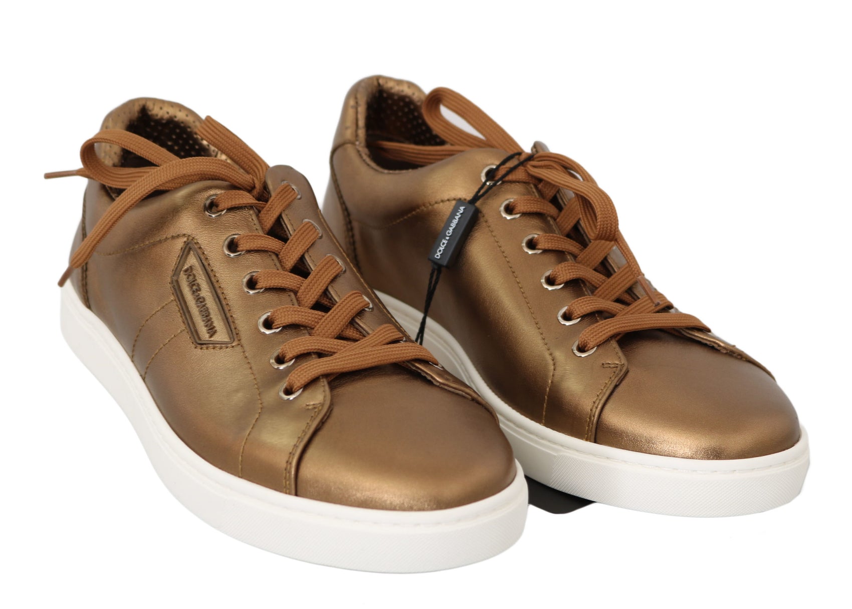 Goldene Metallic-Leder-Sneaker