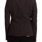 F.IT Brown Long Sleeve Single Breasted Women Jacket Blazer