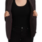 F.IT Brown Long Sleeve Single Breasted Women Jacket Blazer