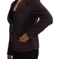 F.IT Brown Long Sleeve Single Breasted Women Jacket Blazer