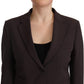 F.IT Brown Long Sleeve Single Breasted Women Jacket Blazer