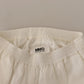 Maison Margiela White High Waist Cropped Women Trouser Pants