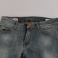 PLEIN SUD Blue Washed Low Waist Slim Fit Skinny Denim Casual Jeans