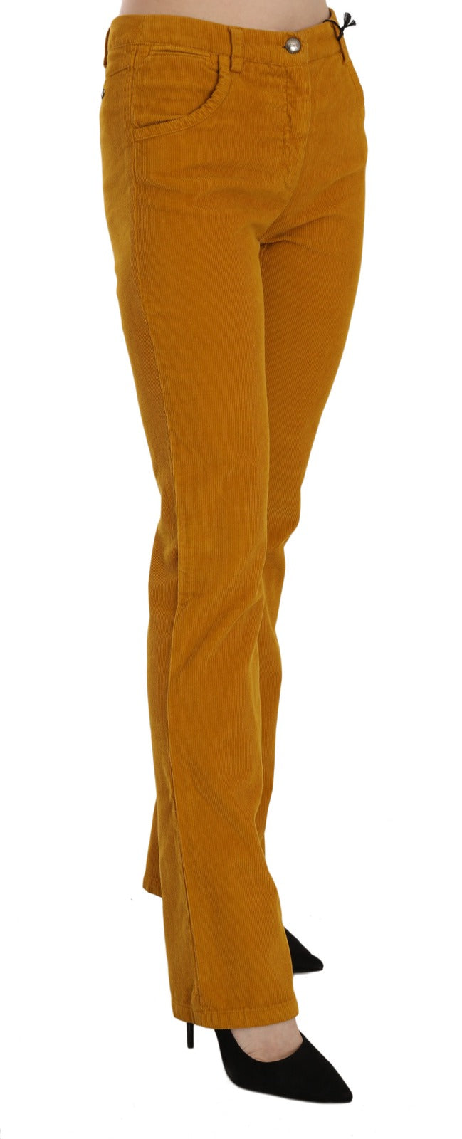 Costume National Orange High Waist Straight Trouser Pants