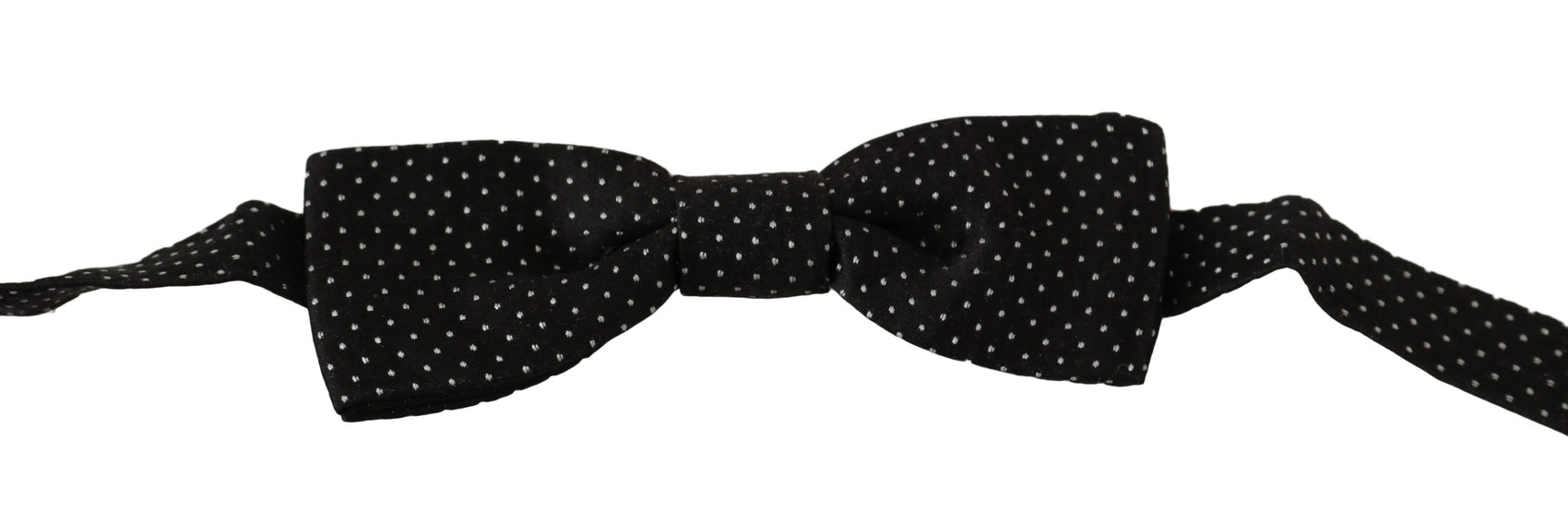 Elegante papillon in seta a pois neri
