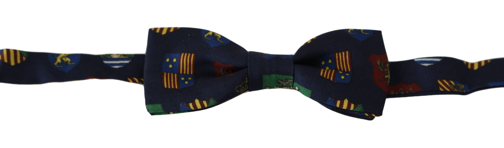 Papillon in seta squisita con stampa di bandiere blu