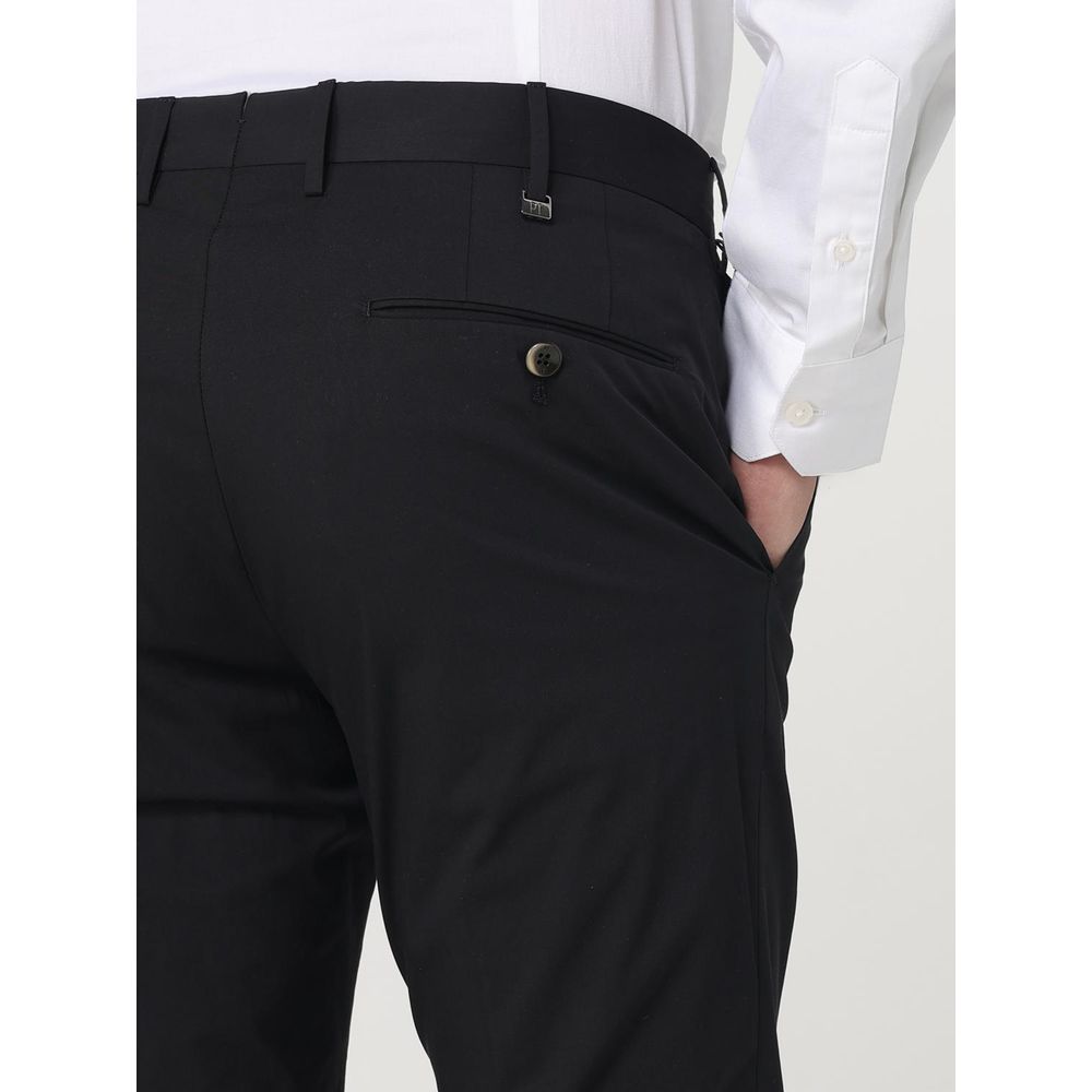 PT Torino Black Cotton Dress Pants