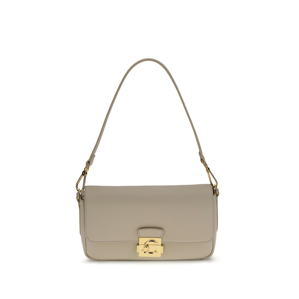 Coccinelle Beige Calf Leather Bos Taurus Shoulder Bag