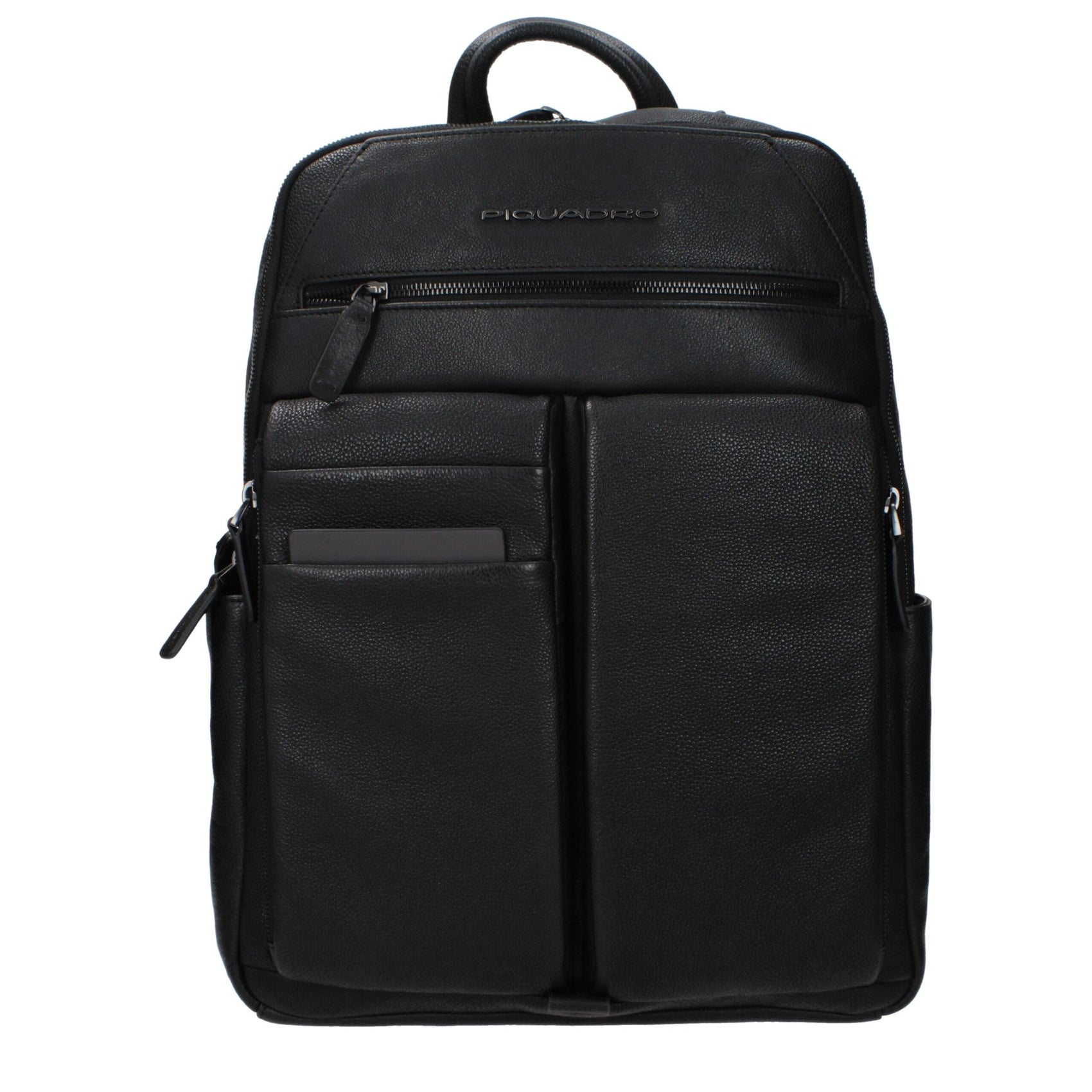 Piquadro Black Leather Backpack