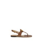 Valentino Garavani Brown Calf Leather Bos Taurus Flat Sandals