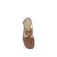 Valentino Garavani Brown Calf Leather Bos Taurus Flat Sandals
