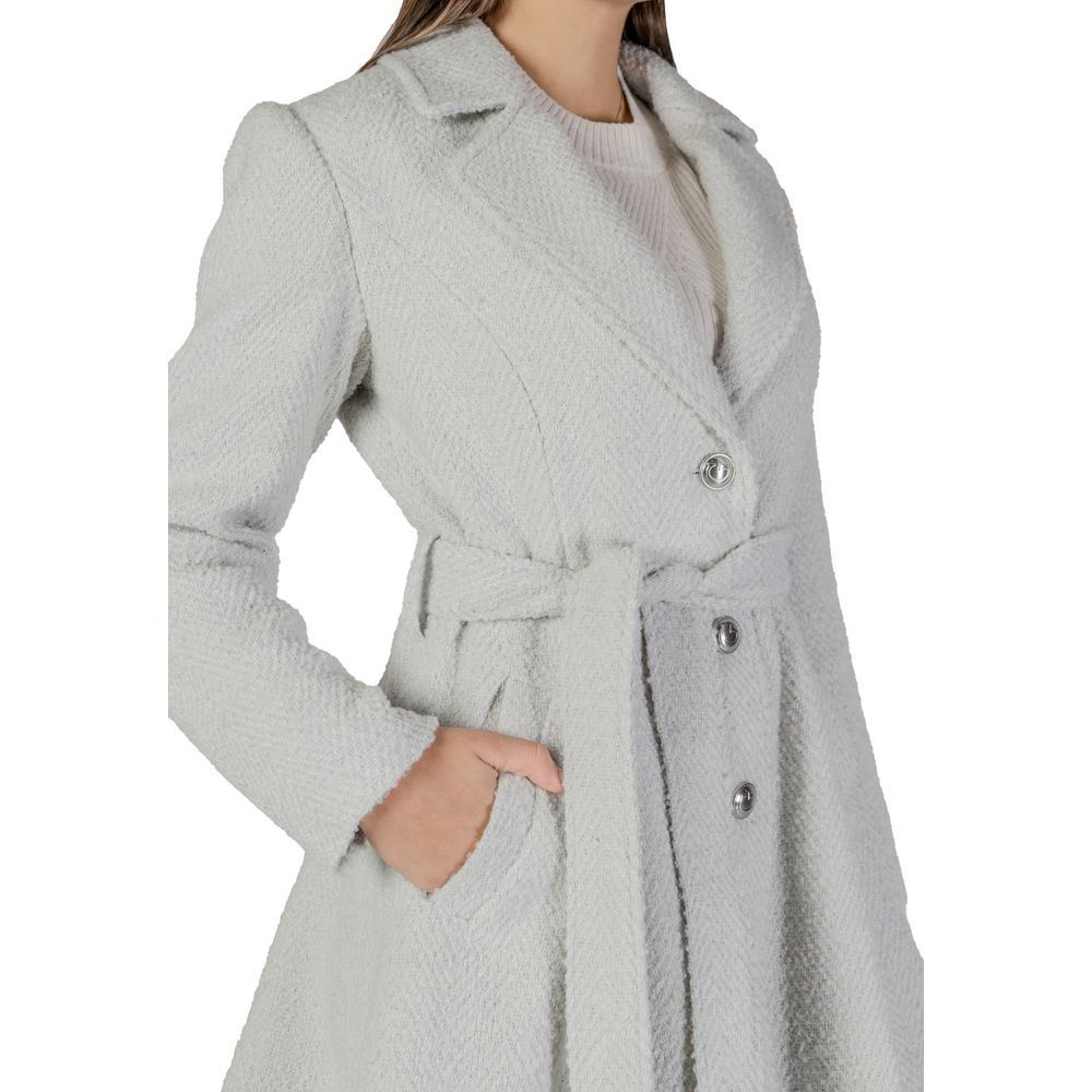 Guess Gray Polyester And Wool Coat