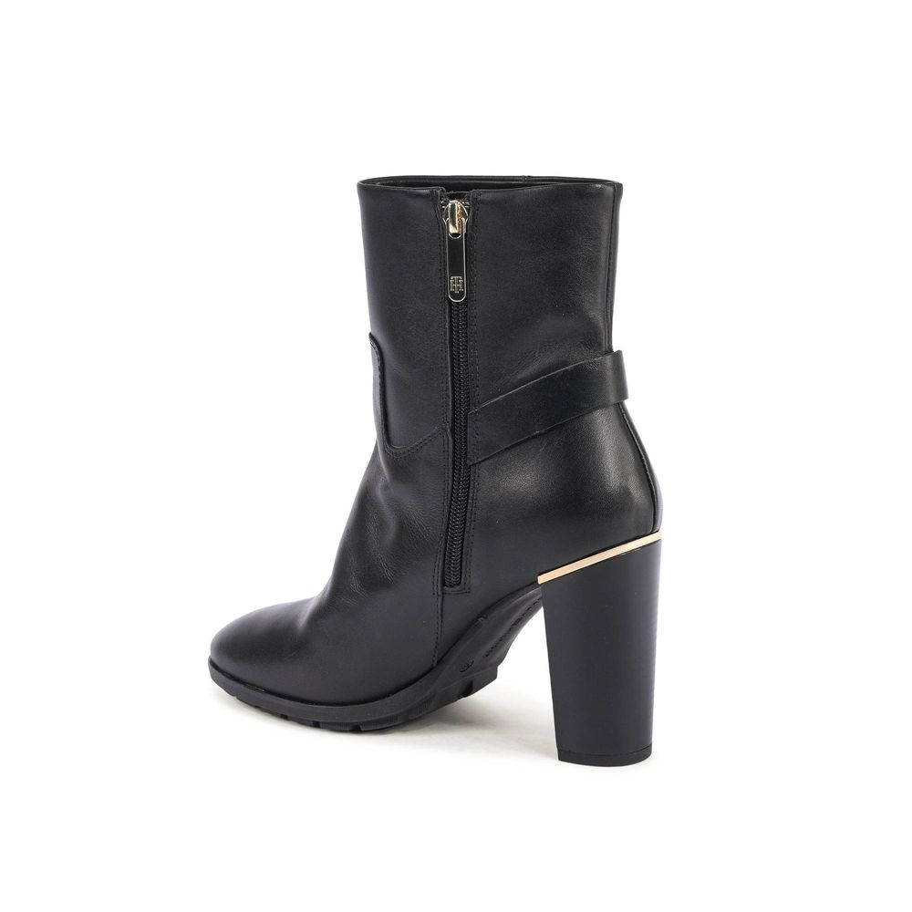 Tommy Hilfiger Black Leather Ankle Boots