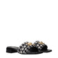 Versace Black Fabric Slippers