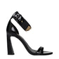 Versace Black Leather Stiletto Heel Sandals