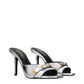 Versace Gray Leather Stiletto Heel Sandals