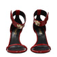 Versace Red Leather Stiletto Heel Sandals