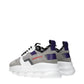 Versace Gray Leather Athletic Sneakers