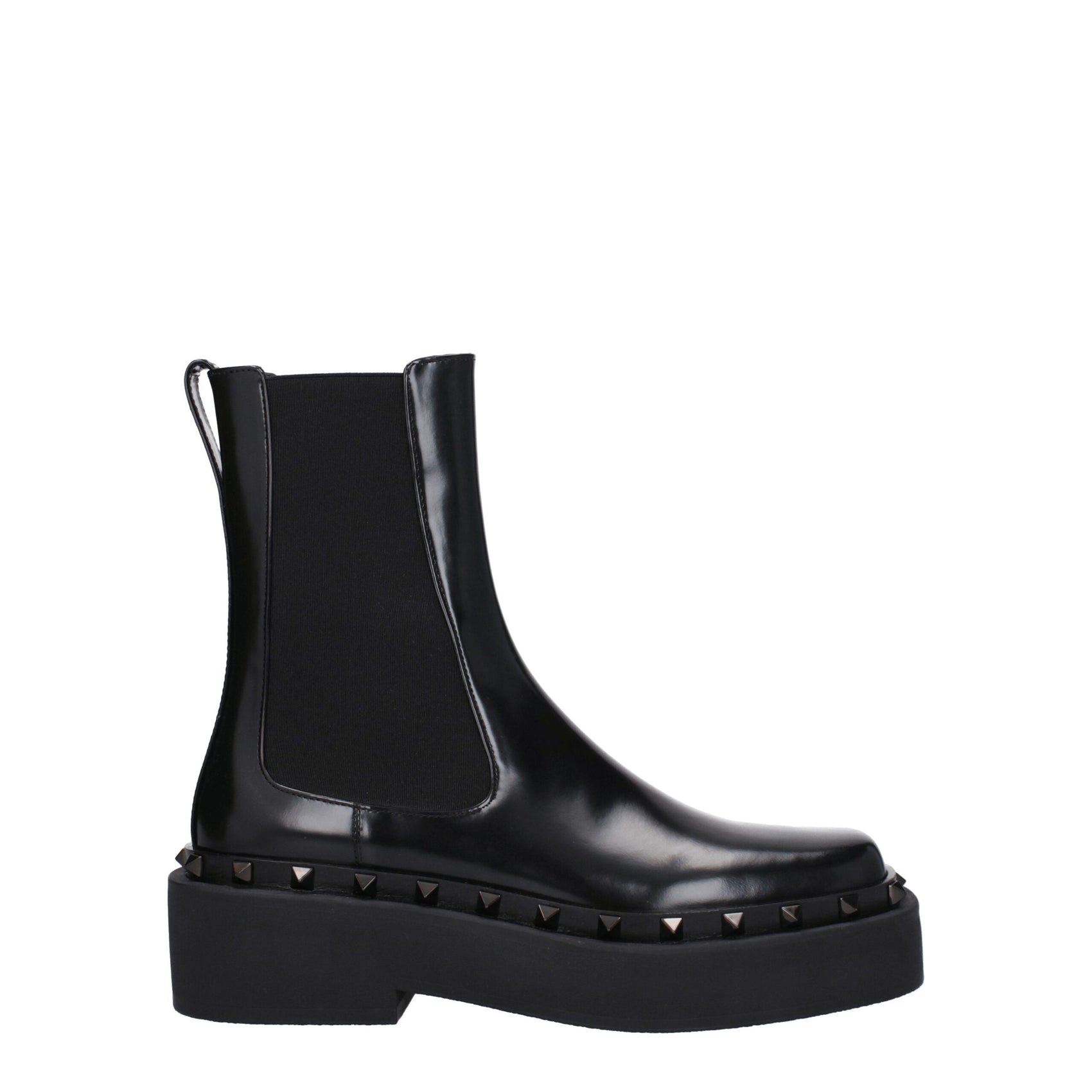 Valentino Garavani Black Leather Ankle Boots