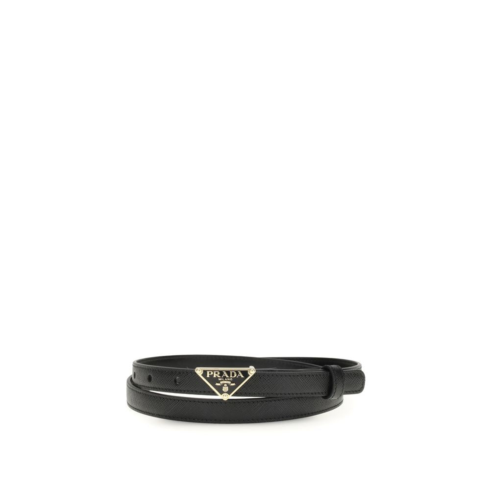 Prada Black Calf Leather Bos Taurus Regular Belt