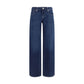 7FOR Blue Cotton Straight-Leg Jeans