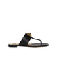 Valentino Garavani Black Calfskin Flat Sandals