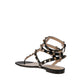 Valentino Garavani Black Calfskin Flat Sandals