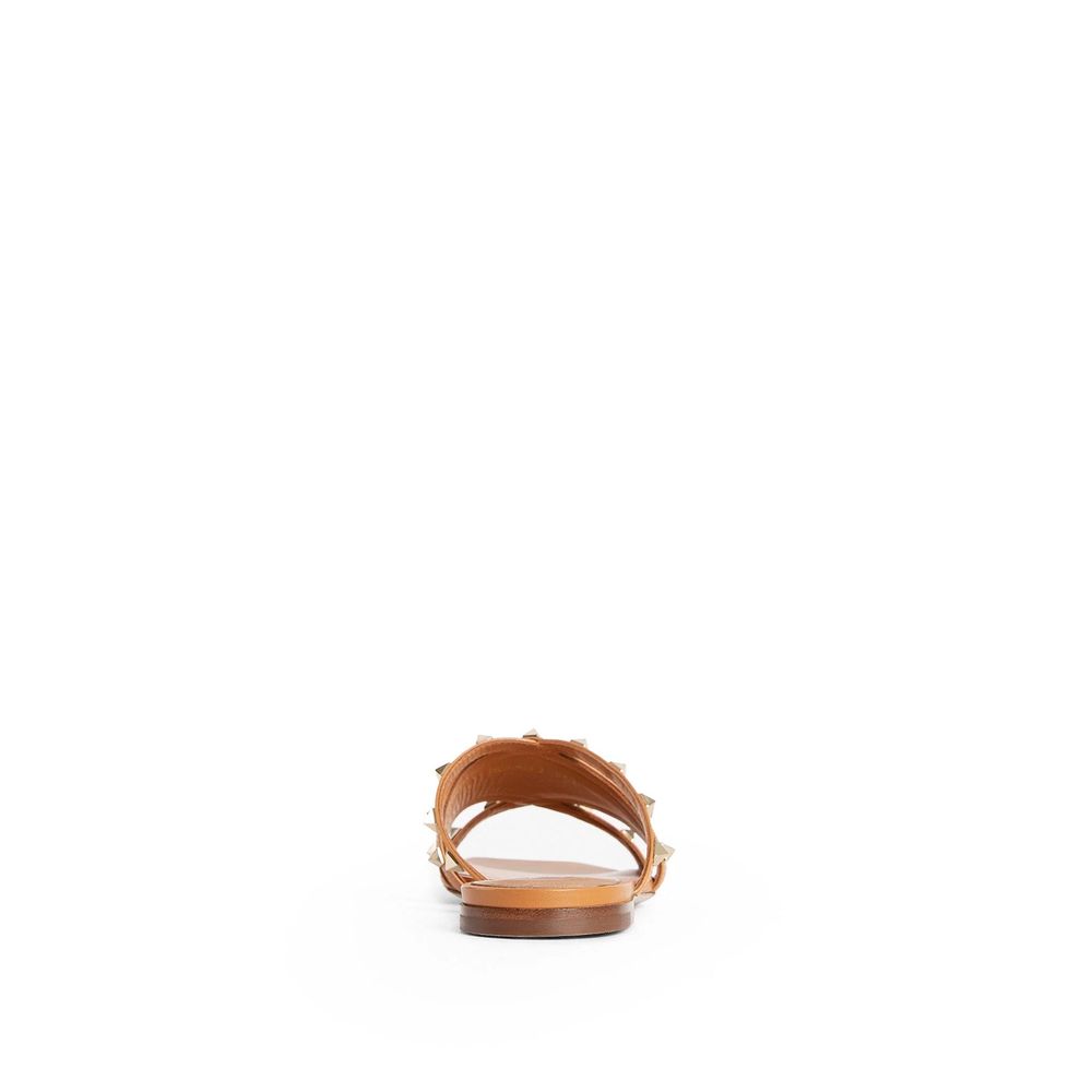 Valentino Garavani Brown Calfskin Flat Sandals