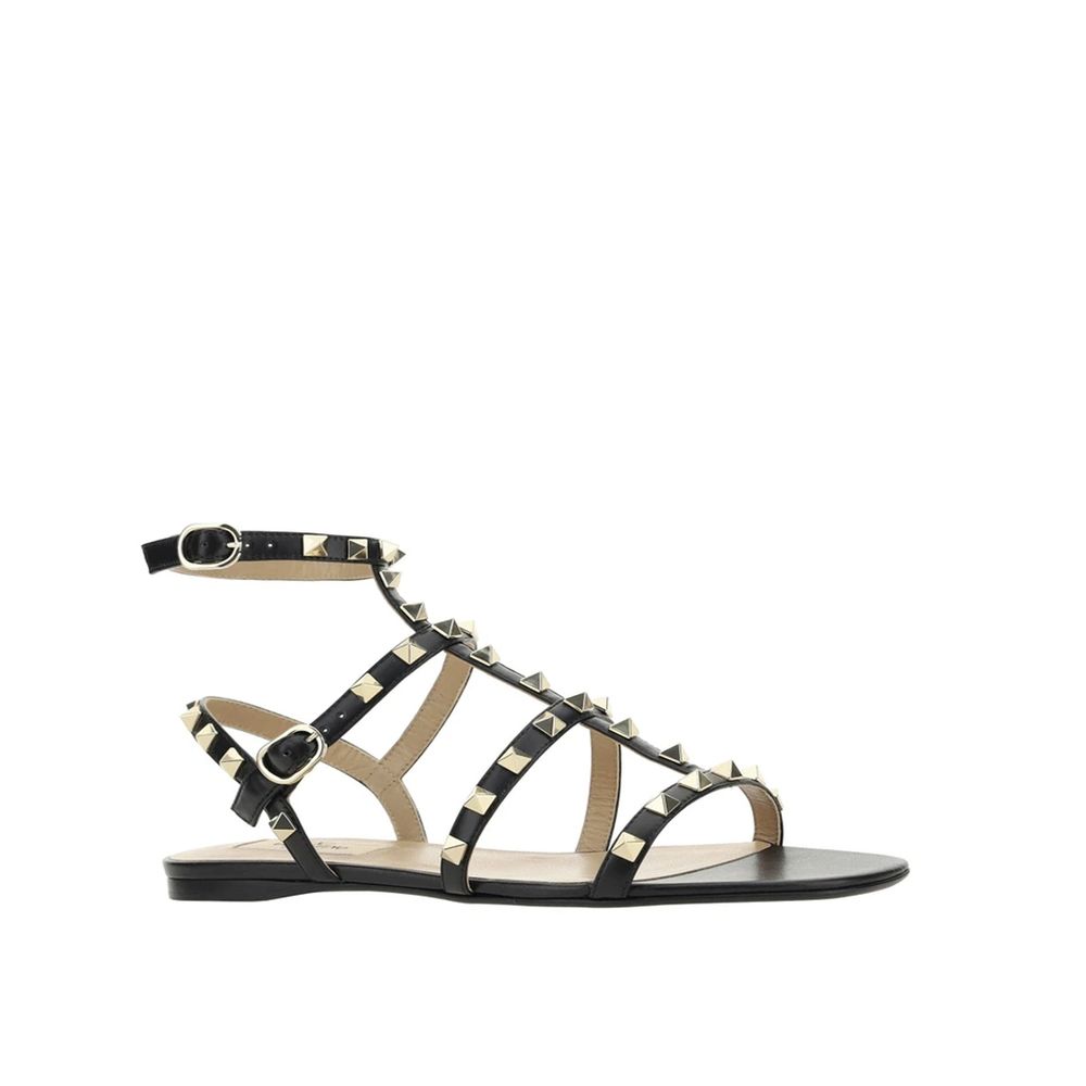 Valentino Garavani Black Calfskin Sandals