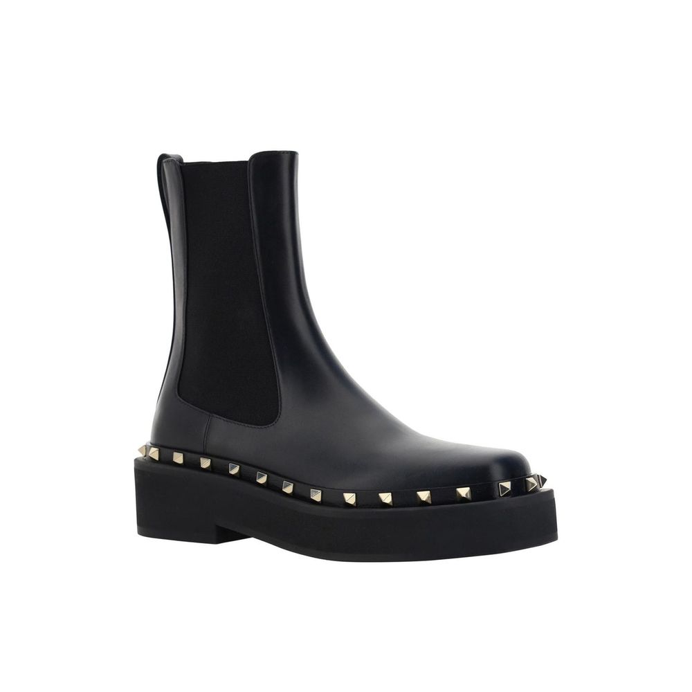 Valentino Garavani Black Calfskin Chelsea Boots