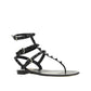 Valentino Garavani Black Calfskin Strap-On Sandals