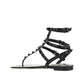 Valentino Garavani Black Calfskin Strap-On Sandals