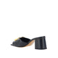 Valentino Garavani Black Calfskin Flat Sandals