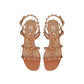 Valentino Garavani Brown Leather Flat Sandals