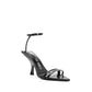 The Attico Black Silk Stiletto Heel Sandals