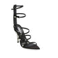 Versace Black Calfskin Stiletto Heel Sandals