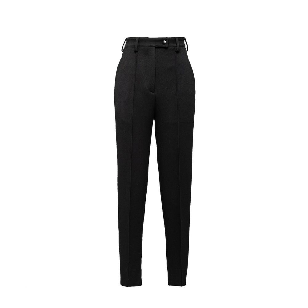 Prada Black Virgin Wool Casual Pants