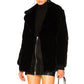 Alberta Ferretti Blue Rabbit Fur Coat