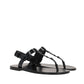 Saint Laurent Black Calfskin Flat Sandals