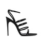 Saint Laurent Black Silk Stiletto Heel Sandals