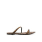Saint Laurent Brown Fabric Flat Sandals