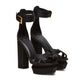 Balmain Black Silk Platform Sandals