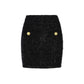 Balmain Black Cotton Mini Skirt