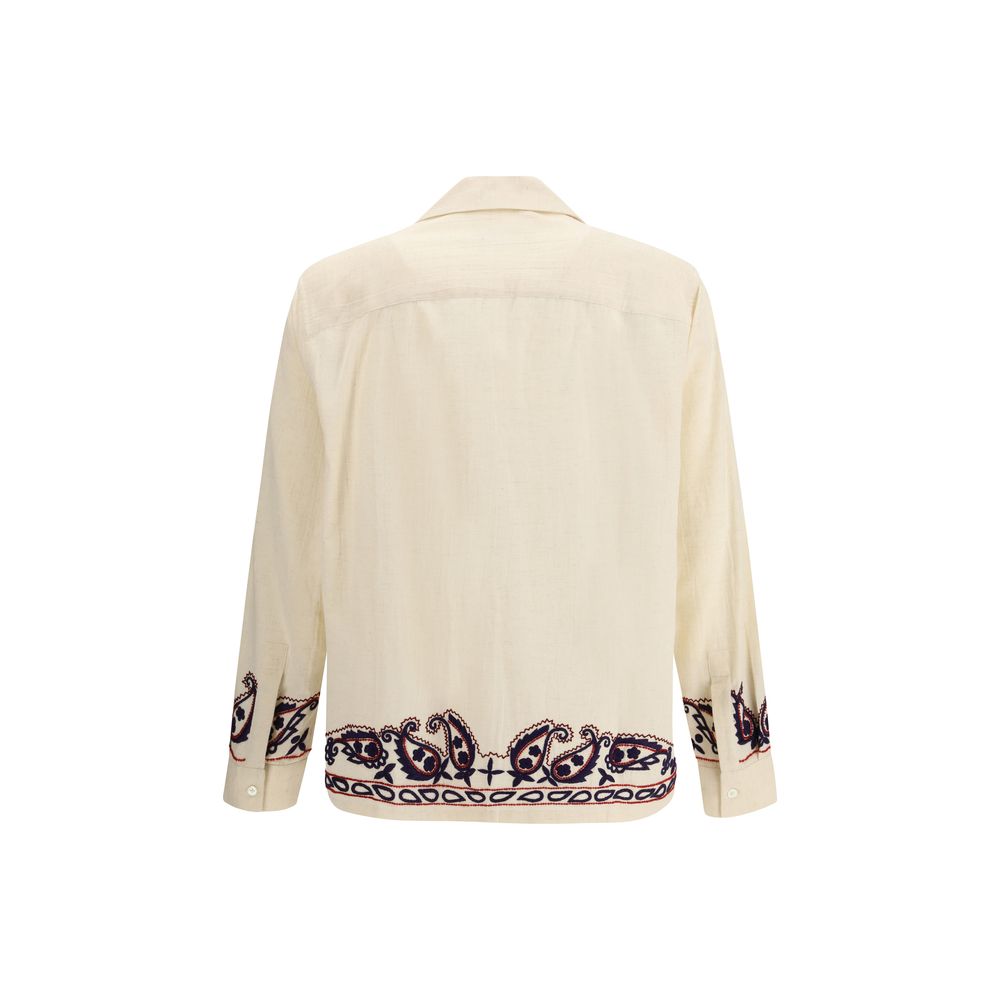 Baziszt Beige Silk Pattern Shirt