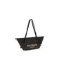 Balmain Black Raffia Shoulder Bag