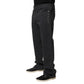 Just Cavalli Black Straight Fit Mid Waist Denim Trouser Jeans